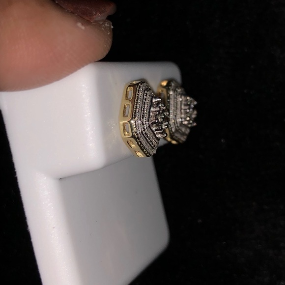 Huge sale! 1/2ct REAL DIAMOND square earring NOT FAKE! Custom made beautiful WOW - Picture 9 of 10